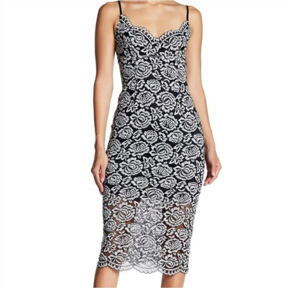 NSR-Floral Lace Midi Dress